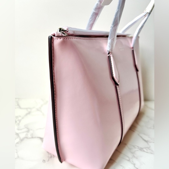 New Limiter Edition Tory Burch Bon Bon Patent Leather Perry Tote Pink - Picture 5 of 9